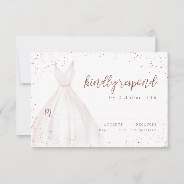 Rose Gold Glitter Elegant Sparkle Dress RSVP (Front)