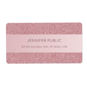 Rose Gold Glitter Elegant Trendy Template Shipping