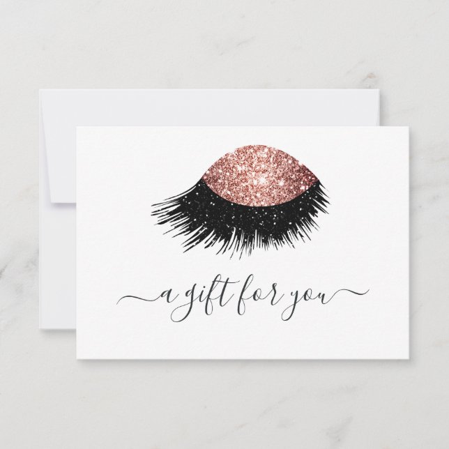 Rose Gold Glitter Eye Gift Certificate (Front)