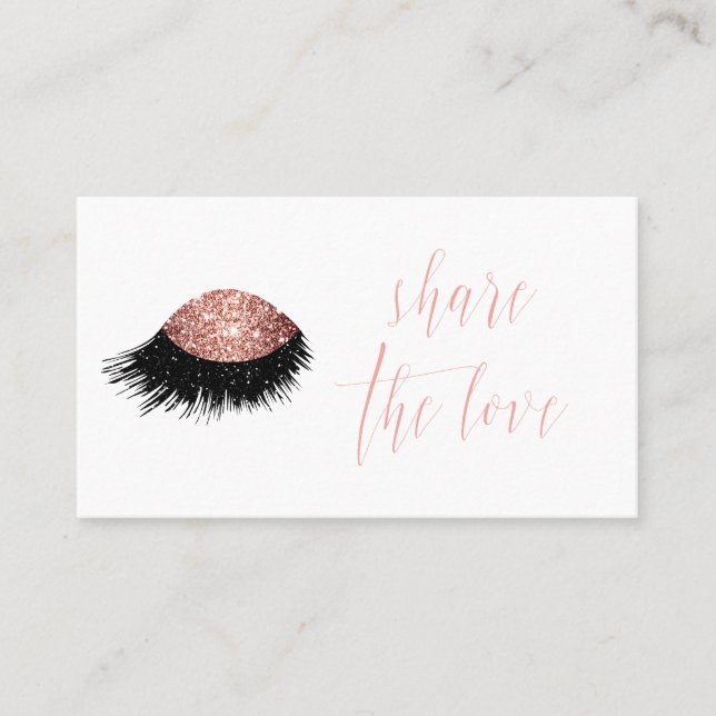 Rose Gold Glitter Eye Referral Card (Front)