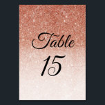 Rose Gold Glitter Faux Foil Table Number<br><div class="desc">Rose Gold Glitter Faux Foil</div>