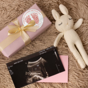 Rose Gold Glitter Feet Baby Shower Favor ThankGray Classic Round Sticker