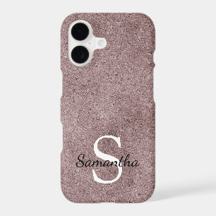 Rose Gold Glitter Foil Sparkle Elegant Monogram