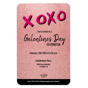Rose Gold Glitter Galentine's Valentine Magnet