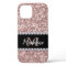Rose Gold Glitter & Gems with Name and Monogram