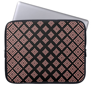 Rose Gold Glitter Geometric Shapes Pattern Laptop Sleeve