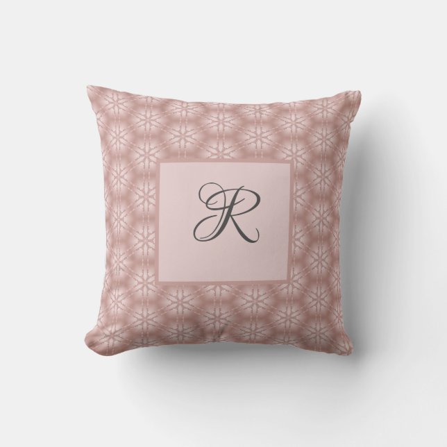 Rose Gold Glitter Girly Geometric Pattern Cushion (Front)