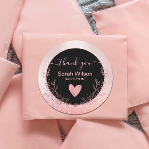 Rose Gold Glitter Glam Floral Wreath  Classic Round Sticker