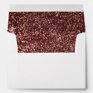 Rose Gold Glitter Glamour Wedding Envelopes