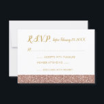 Rose Gold Glitter & Gold RSVP 3.5x5 A1<br><div class="desc">This sparkly soft pink small rsvp response card coordinates with our invitation suites designed for Bat Mitzvahs, sweet sixteen (16), Quinceañera and chic birthday party celebrations. Artwork is made of flat printed images, NOT real glitter or gold foil. See the full collection for coordinating pieces and party supplies to complete...</div>