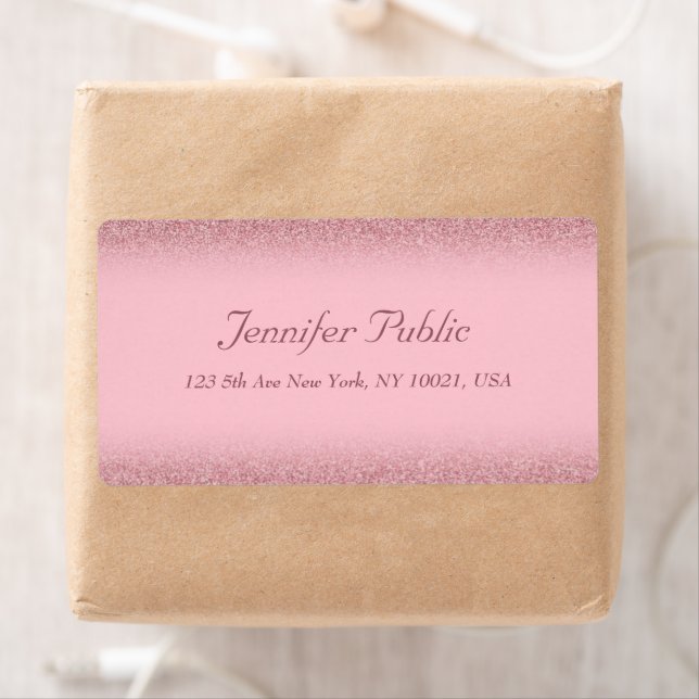 Rose Gold Glitter Handwriting Script Name Template (Insitu)