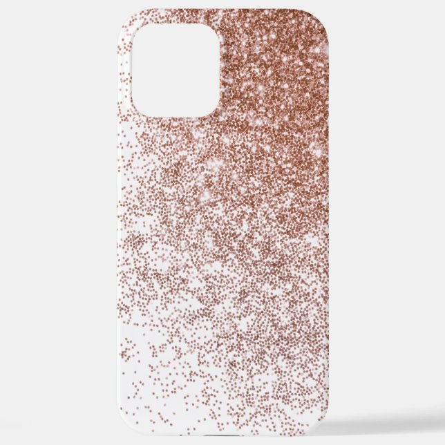 Rose Gold Glitter iPhone 12 Pro Max Case (Back)