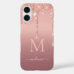 Rose Gold Glitter iPhone Case with Custom Text