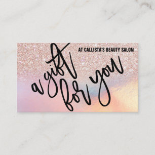 Rose Gold Glitter Iridescent Gift Certificate