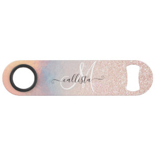 Rose Gold Glitter Iridescent Holographic Gradient