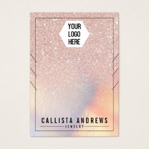 Rose Gold Glitter Iridescent Necklaces Display