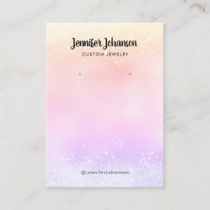 Rose gold glitter jewellery holder earrings Rainbo Business Card