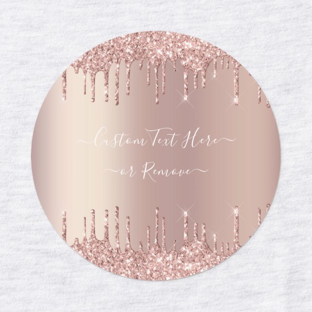 Rose Gold Glitter Labels Template with Custom Text (Design 1)
