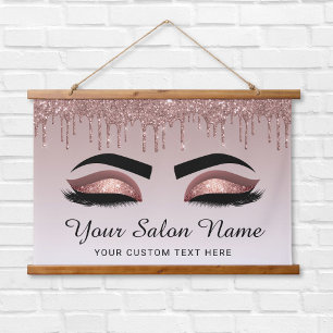 Rose Gold Glitter Lash Brow Beauty Business Hanging Tapestry