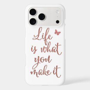 Rose Gold Glitter   Life Is What You Make It quote