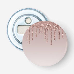 Rose Gold Glitter Liquid Drips Bottle Opener