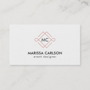 Rose Gold Glitter Logo Business Card