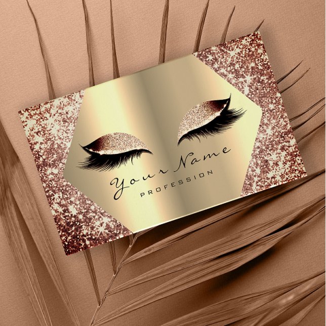 Rose Gold Glitter Makeup Artist Lashes Beauty Business Card (Rose Gold Glitter Makeup Artist Lashes Beauty Business Card)