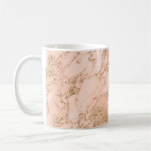 Rose gold glitter marble abstract coffee mug