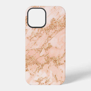 Rose gold glitter marble abstract iPhone 12 pro case