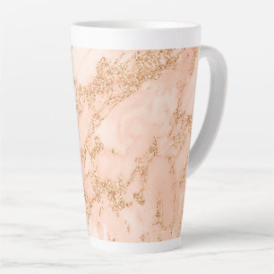 Rose gold glitter marble abstract latte mug