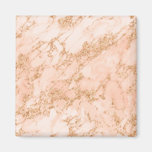 Rose gold glitter marble abstract magnet