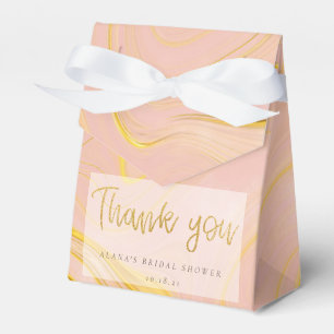 Rose Gold Glitter Marble Agate Bridal Shower Favour Box