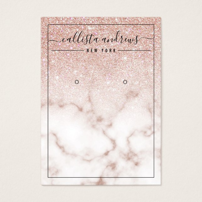Rose Gold Glitter Marble Earring Display Card (Front)