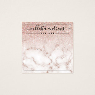 Rose Gold Glitter Marble Earring Display Card