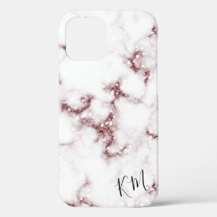 Rose Gold Glitter Marble Personalised iPhone 12 Pro Case