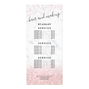 rose gold glitter marble sparkle confetti  price rack card