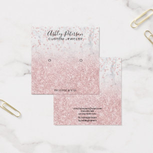 rose gold glitter marble stud earring display
