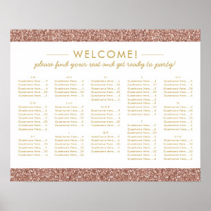 Rose Gold Glitter Med Alphabetical Seating Chart