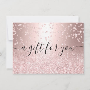 rose gold glitter metallic chic gift certificate