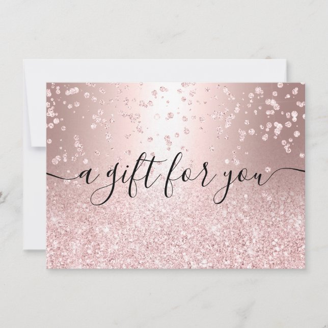 rose gold glitter metallic chic  gift certificate (Front)