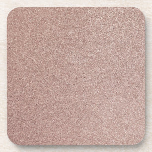 Rose Gold Glitter Metallic Pretty Girly Sparkly Coaster