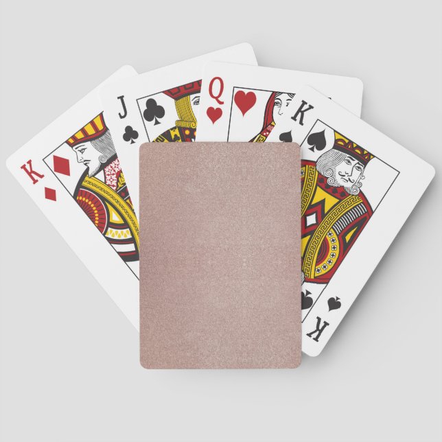 Rose Gold Glitter Metallic Pretty Girly Sparkly Playing Cards (Back)