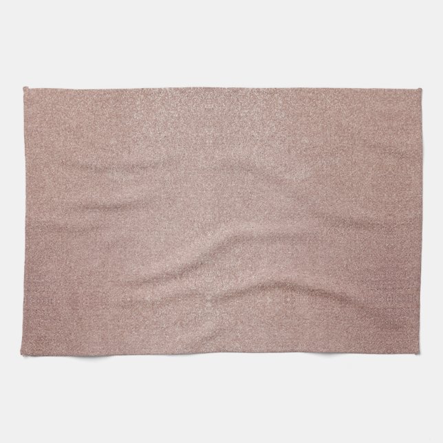 Rose Gold Glitter Metallic Pretty Girly Sparkly Tea Towel (Horizontal)