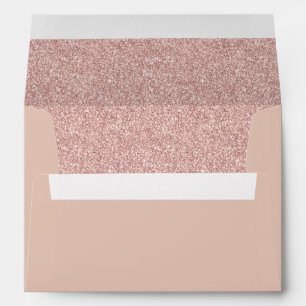 Rose Gold Glitter Modern Elegant Envelope