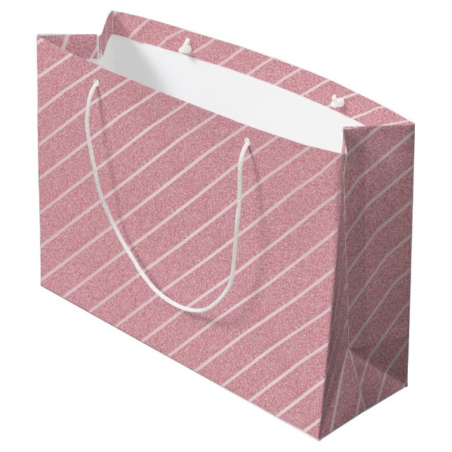 Rose Gold Glitter Modern Elegant Template Trendy Large Gift Bag (Back Angled)