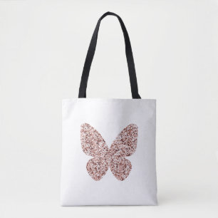 Rose Gold Glitter Monarch Clipart Cute Butterfly Tote Bag