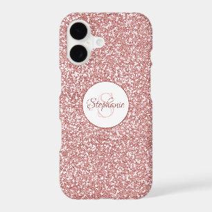 Rose Gold Glitter Monogram