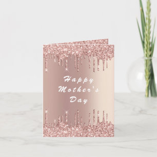 Rose Gold Glitter Mother's Day Card i Love You Mum