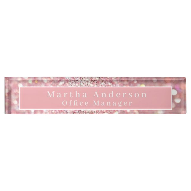 Rose Gold Glitter Nameplate (Front)