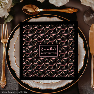Rose Gold Glitter Napkins Modern Wedding Style